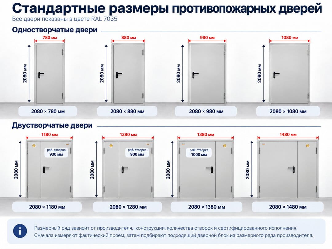 Установленная противопожарная дверь