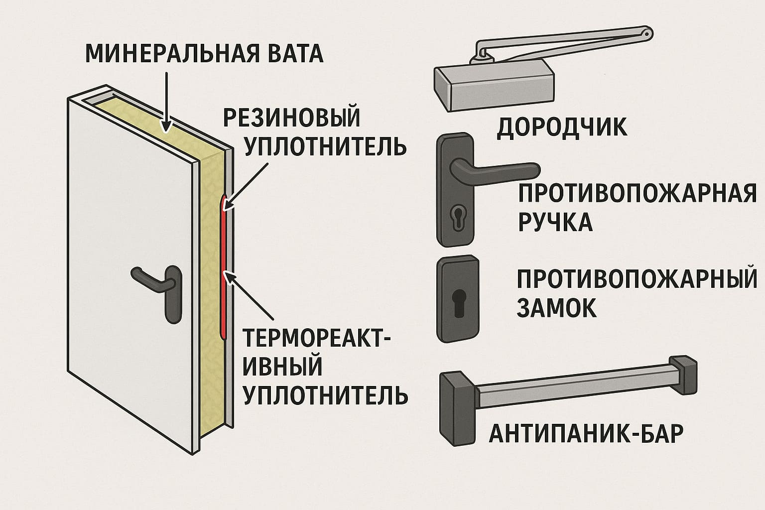Конструкция противопожарной двери