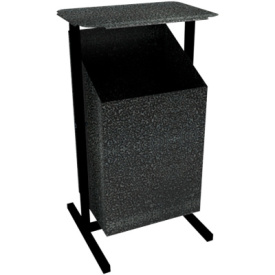 Урна уличная «Уралочка 2 с крышкой» с фиксатором (Антик-серебро)