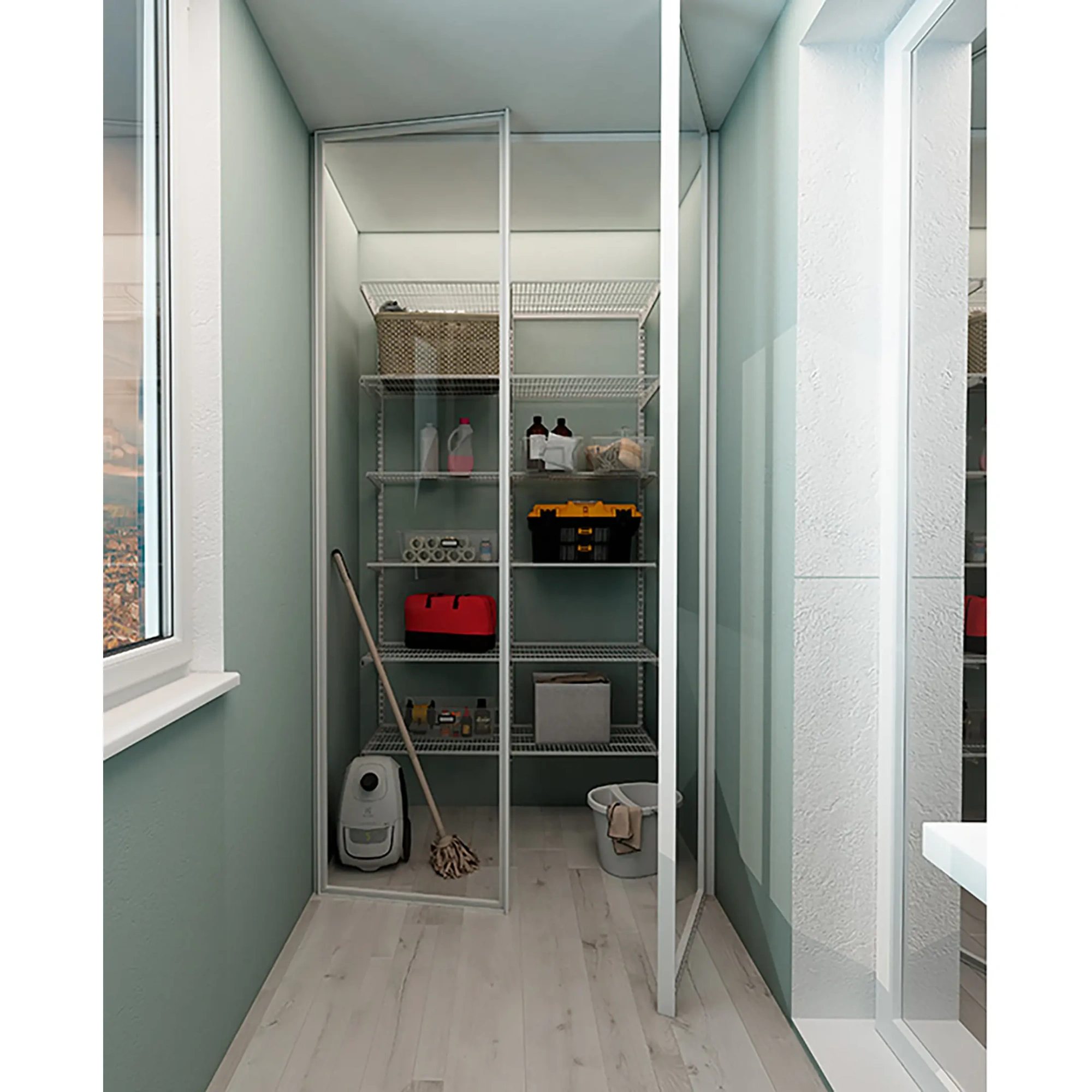 Гардеробная система ПРАКТИК Home Балкон 1 белая