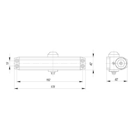 Доводчик дверной DCTR50-100 (TDR-100) 50-100кг AL алюминий