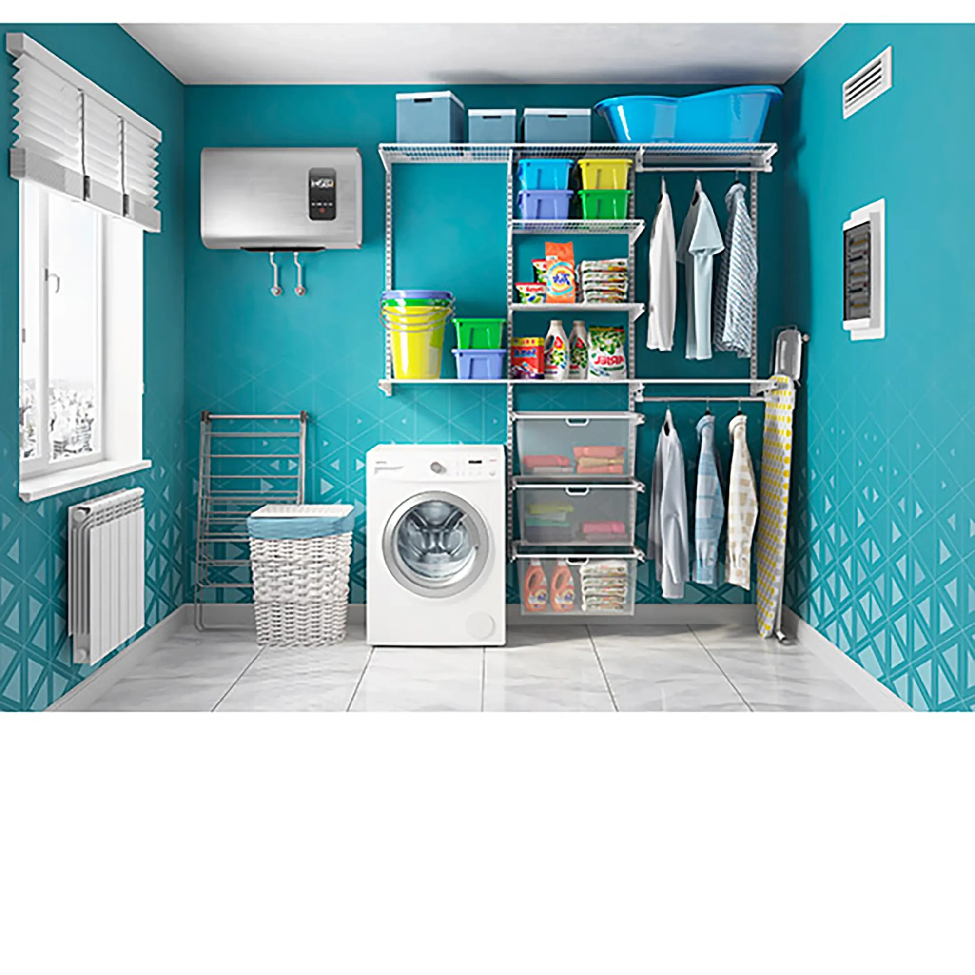 Гардеробная система ПРАКТИК Home Ванная 1 белая