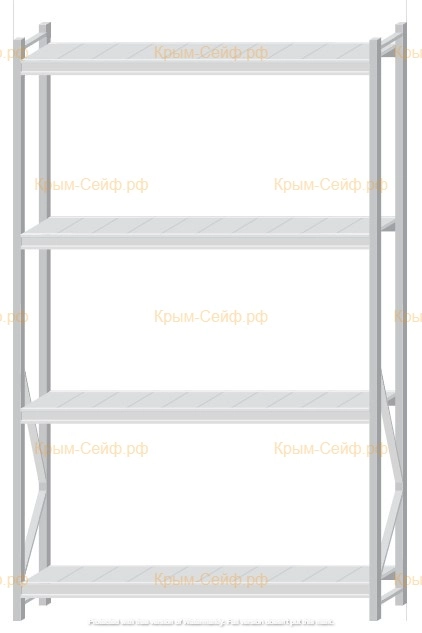 Стеллаж MS Pro Z 2500x1500x400 (4 яруса)