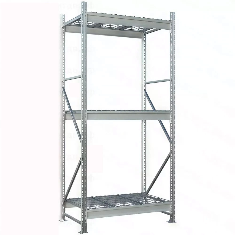 Стеллаж MS Pro Z 2000x900x800 (3 яруса с секционным сетчатым настилом)