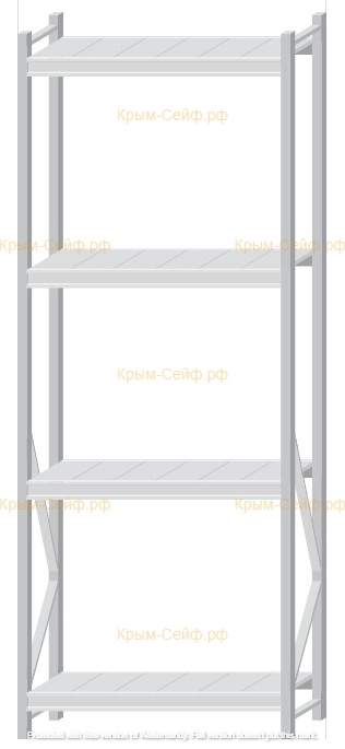 Стеллаж MS Pro Z 2500x900x400 (4 яруса)
